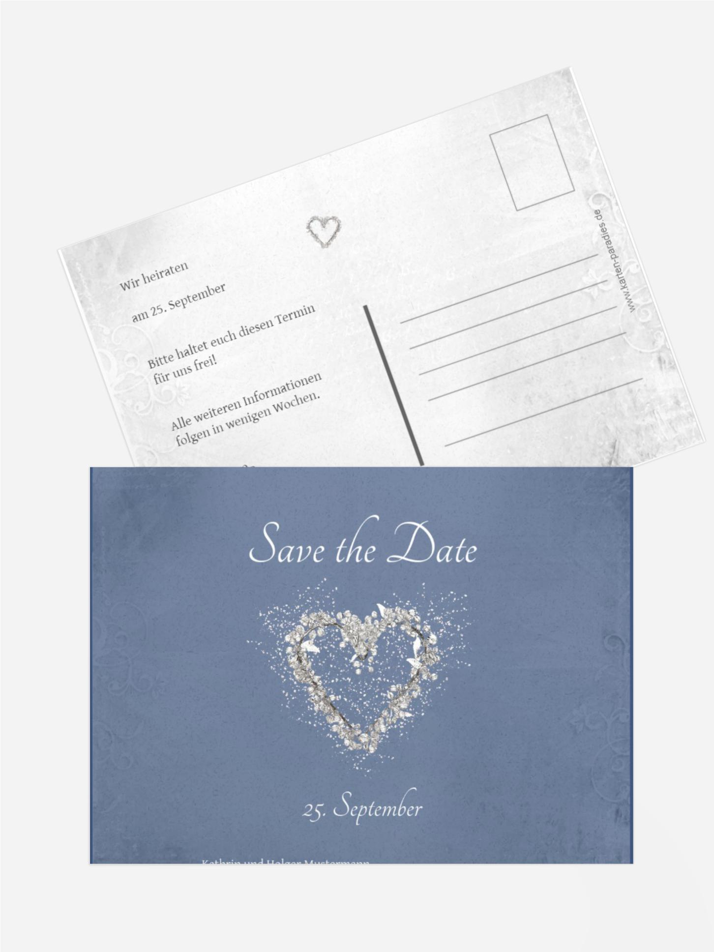 Save the Date glamour heart