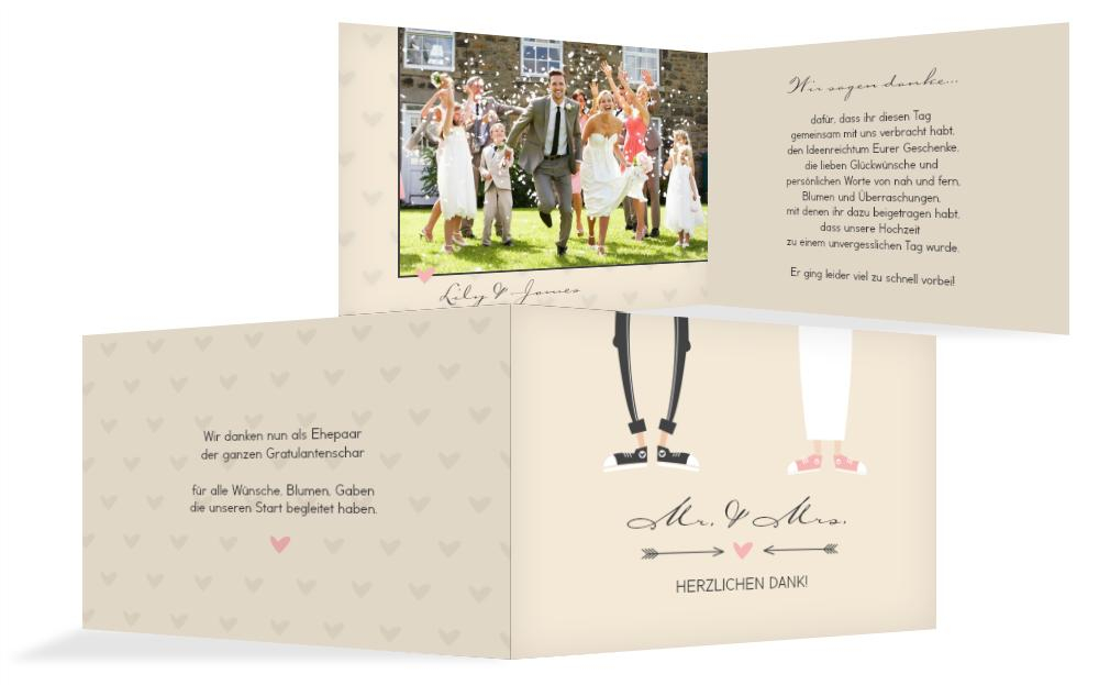 Danksagungskarte zur Hochzeit Pärchen Danksagungskarte zur Hochzeit Pärchen