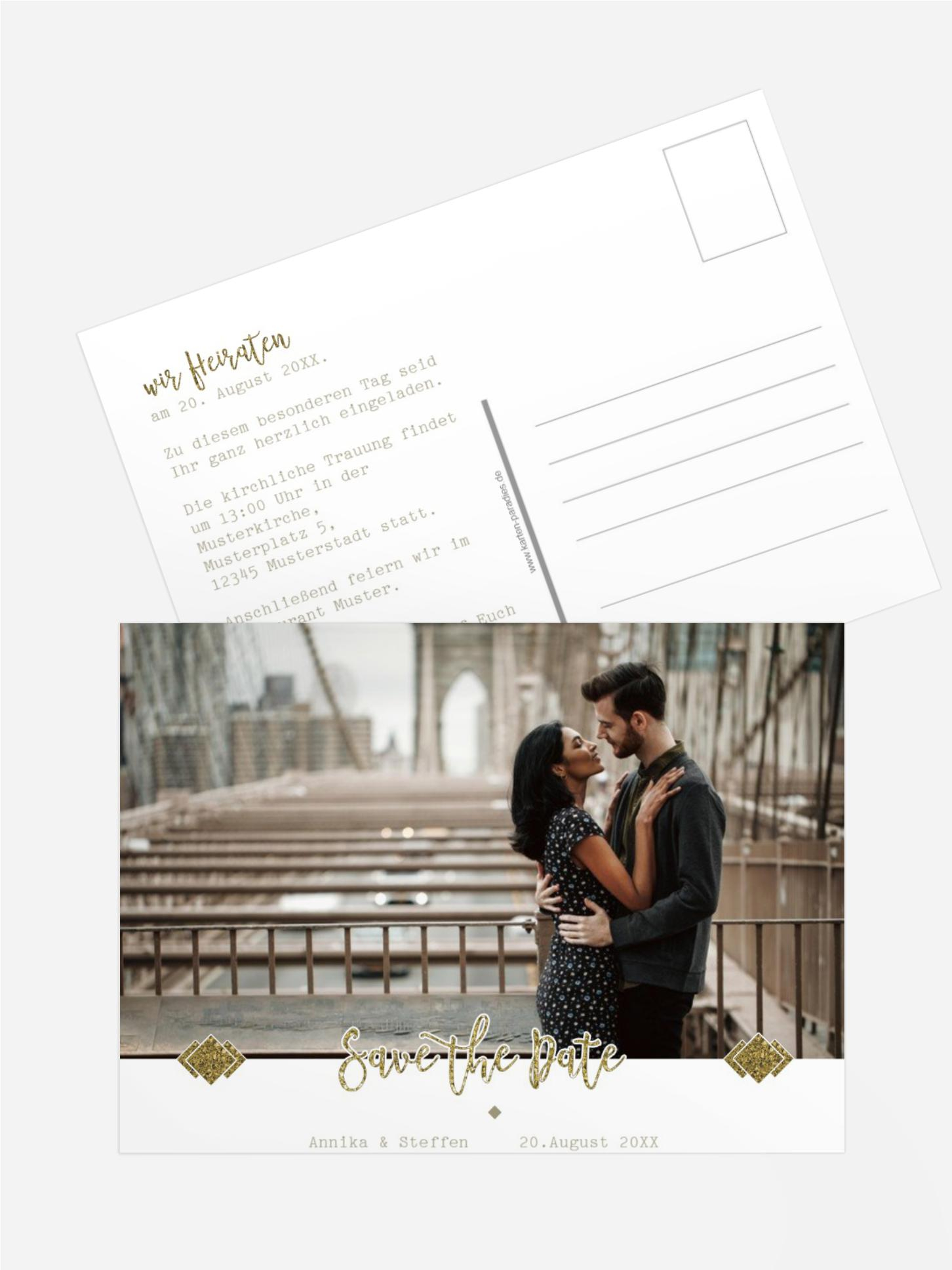 Save the Date Glitzerschrift