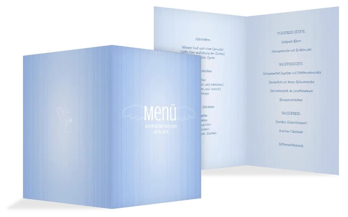 Menükarte Konfirmation Angel Wings