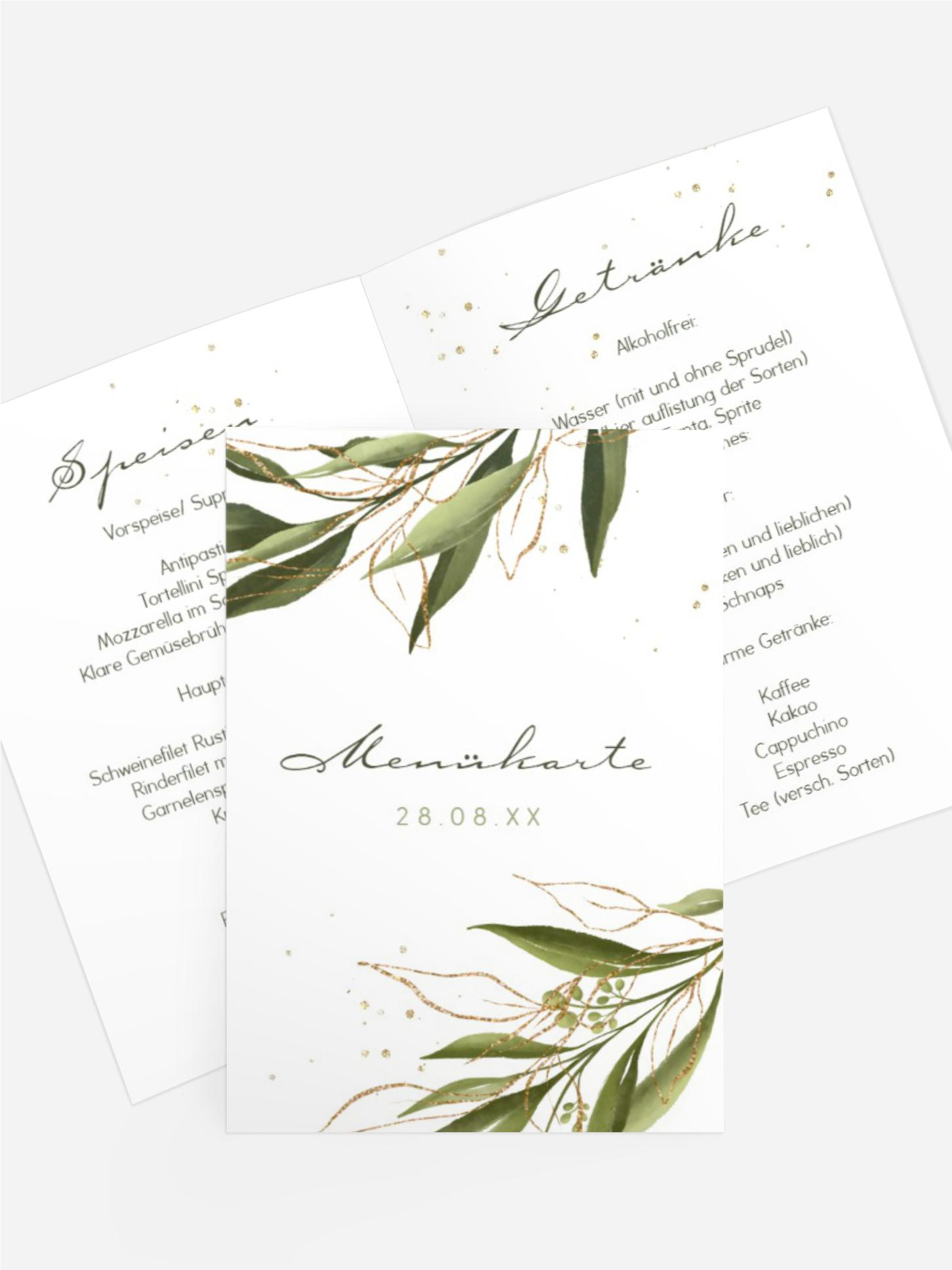 Menükarte Edelblatt