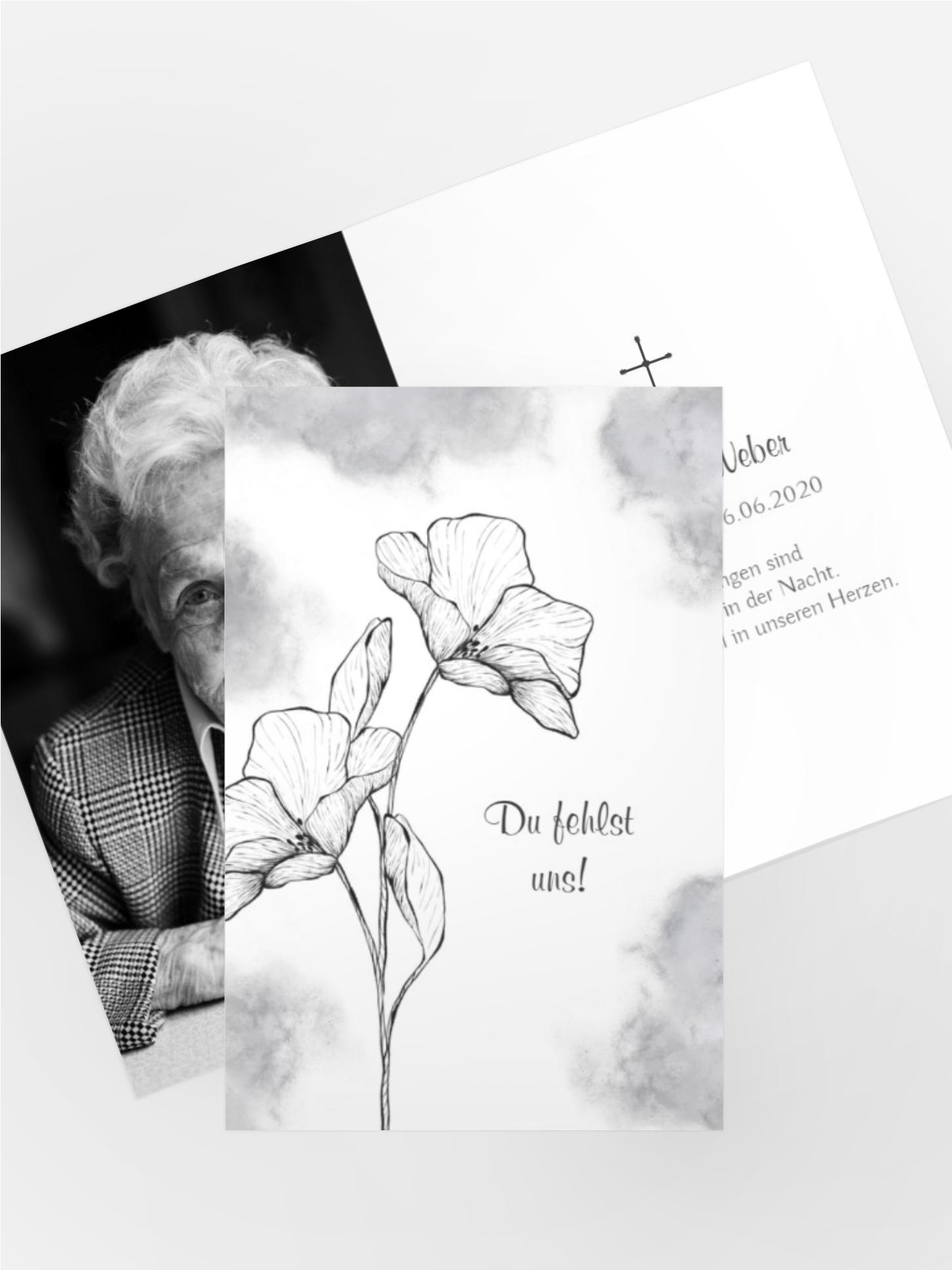 Sterbebildkarte Blumenfreund