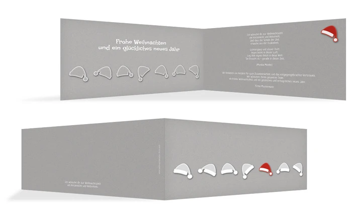 Weihnachtsgrußkarte Geschäftlich Mützenreihe Weihnachtsgrußkarte Geschäftlich Mützenreihe