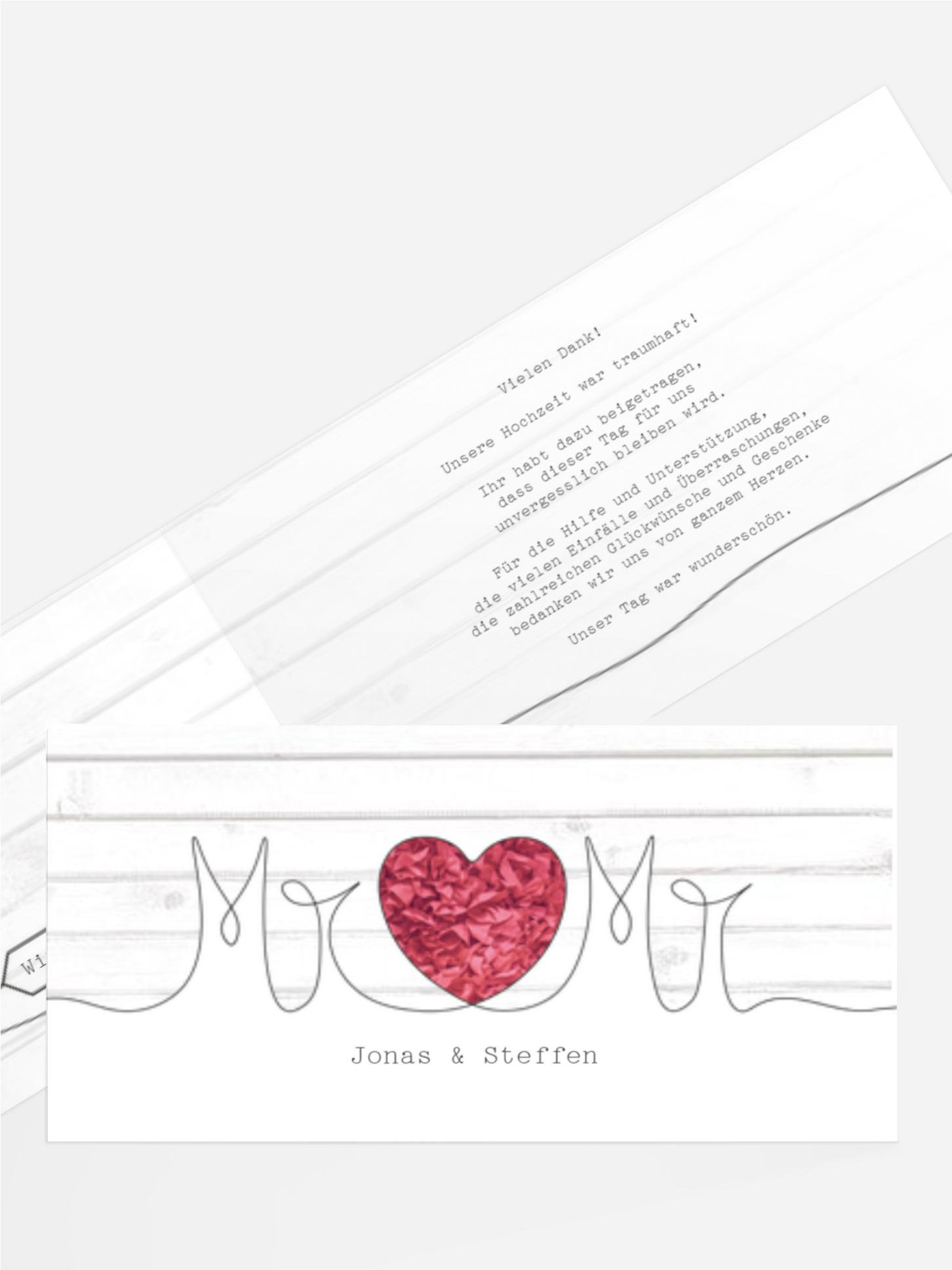 Hochzeit Dankeskarte Mr+Mr