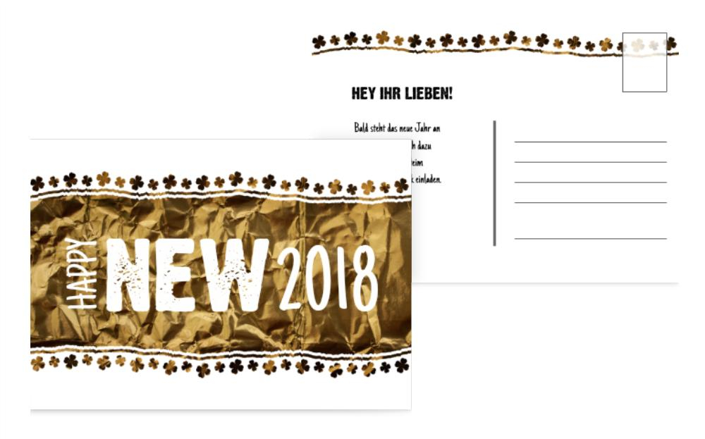 Neujahrskarte Kleeblatt Neujahrskarte Kleeblatt