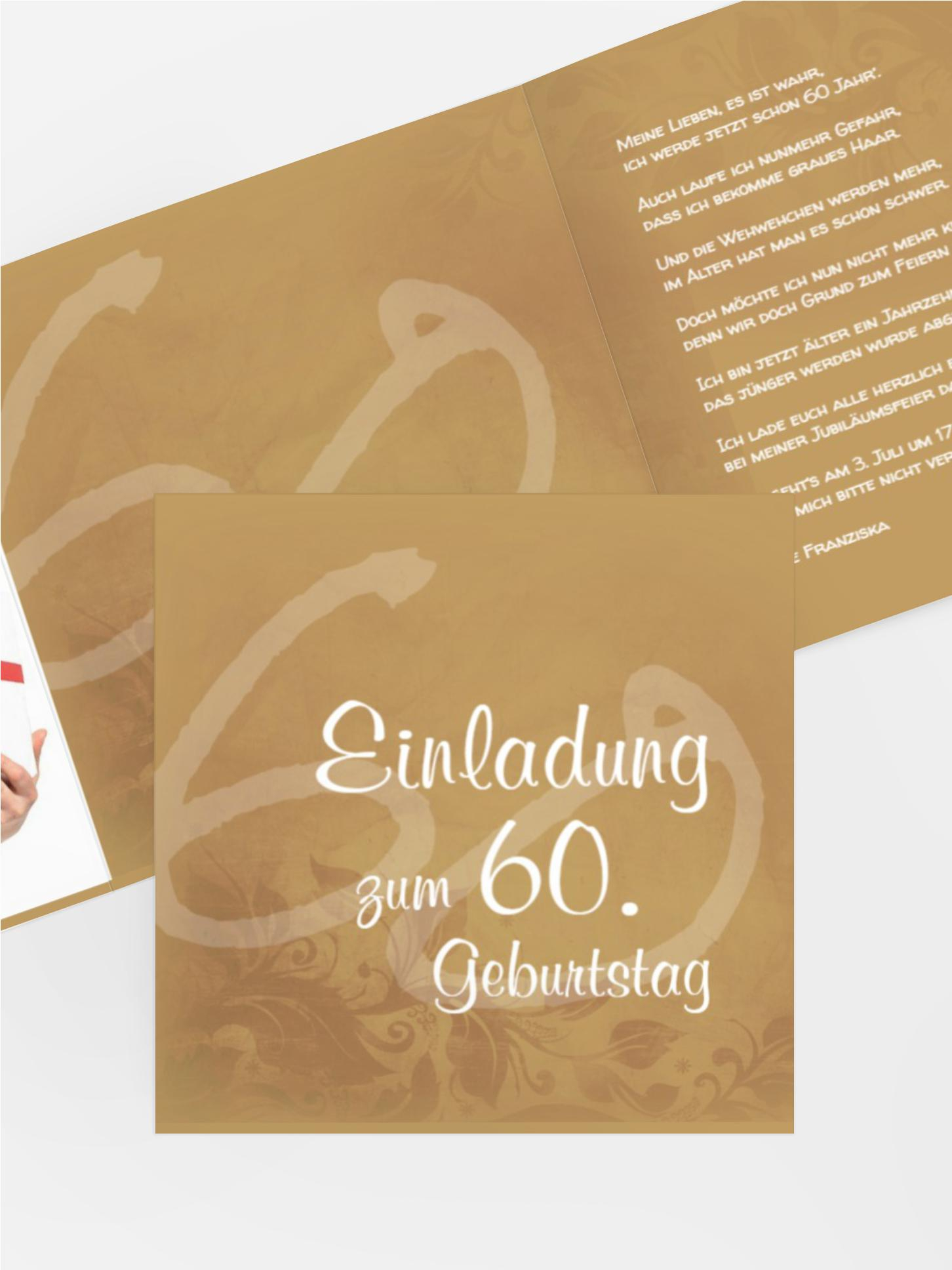 Geburtstagseinladung floral verspielt 60 Foto