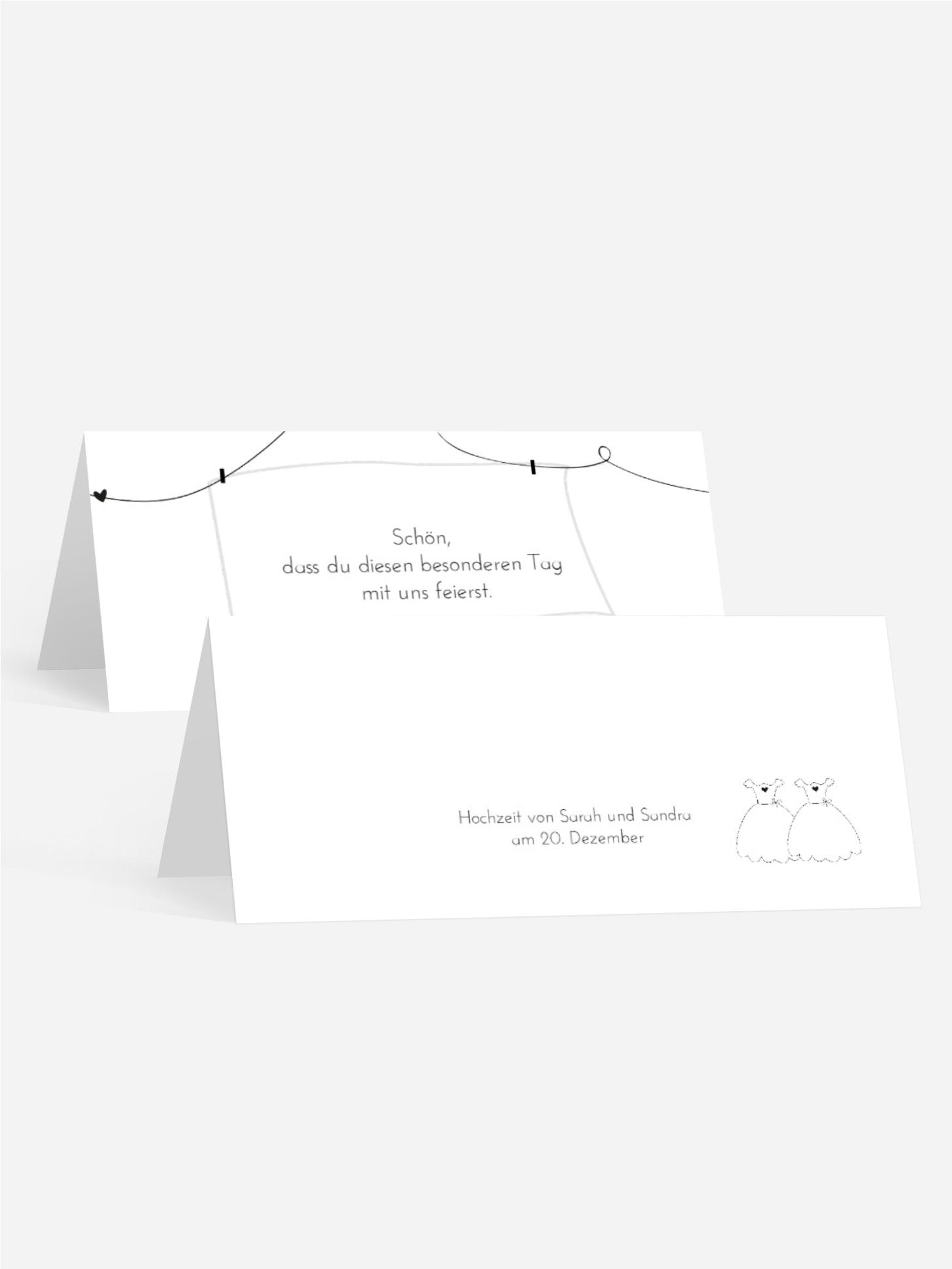 Tischkarte dresses