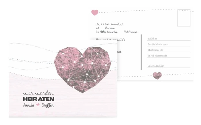 Antwortkarte Hochzeit Sternenbild
