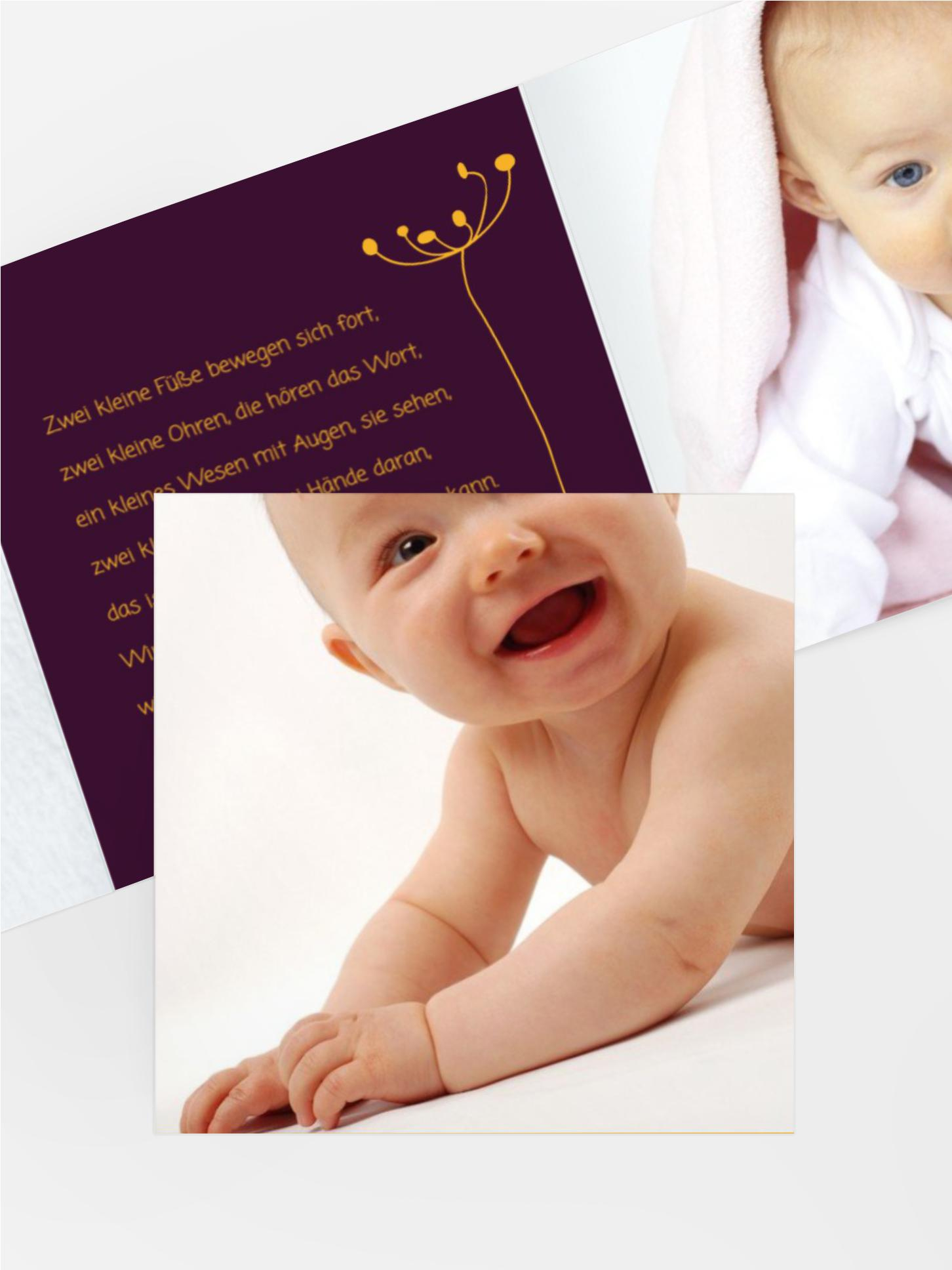 Baby Dankeskarte abstrakte Blumen Baby Dankeskarte abstrakte Blumen
