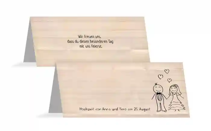 Tischkarte zur Hochzeit Sweet Love