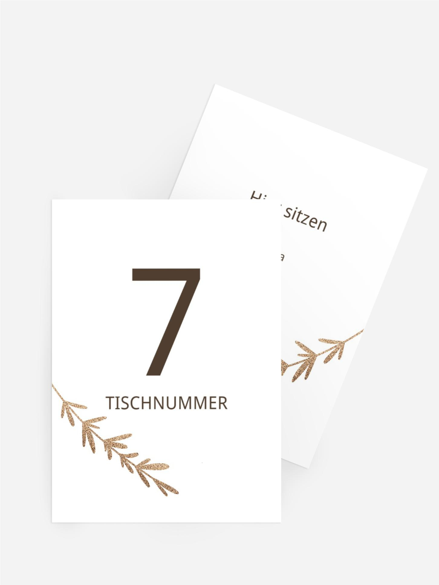 Tischnummer Hochzeit Goldenes Gestrüpp