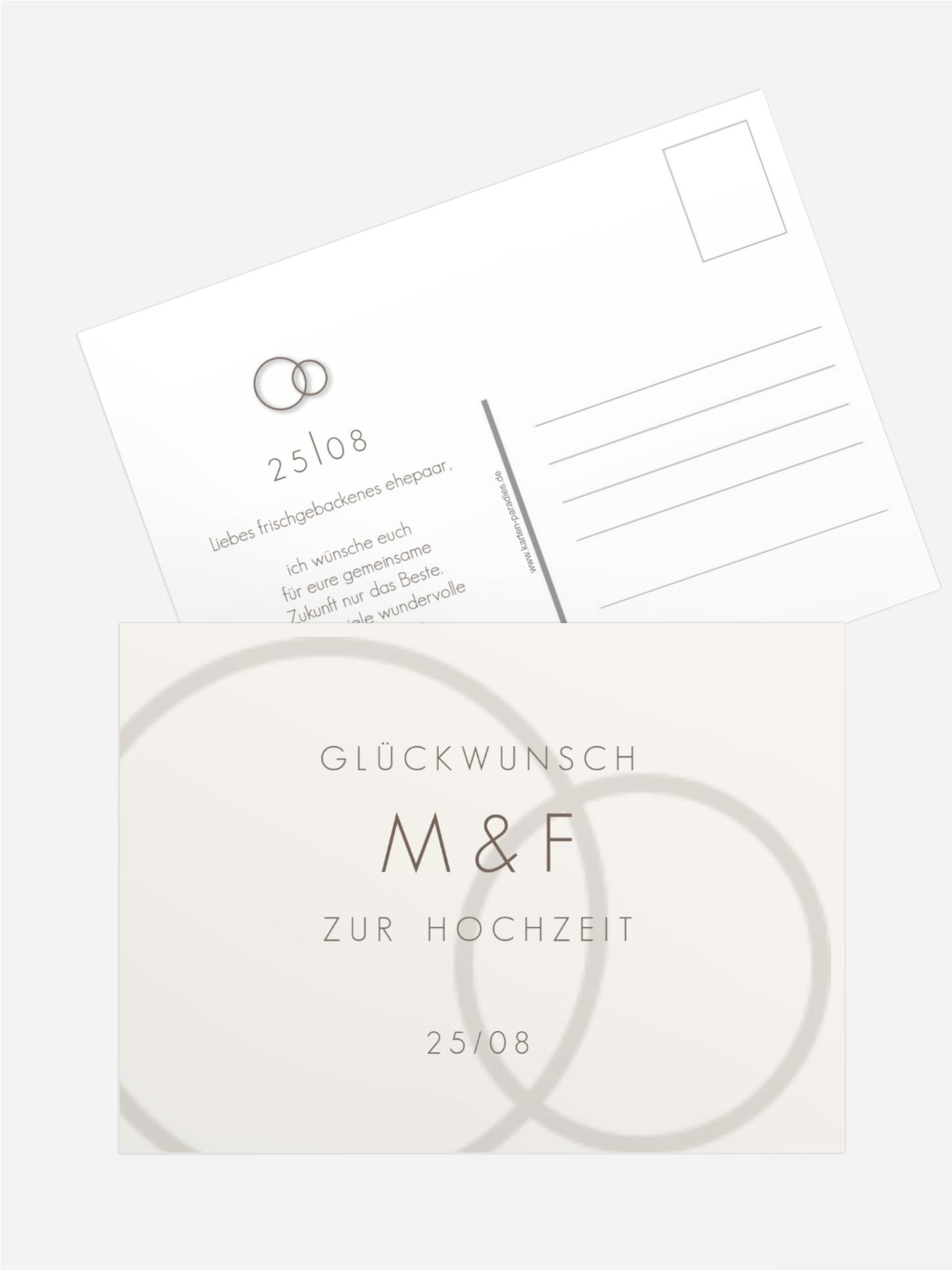 Glückwunschkarte zur Hochzeit Vereint