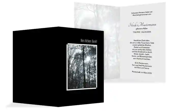 Dankeskarte Wald hoch