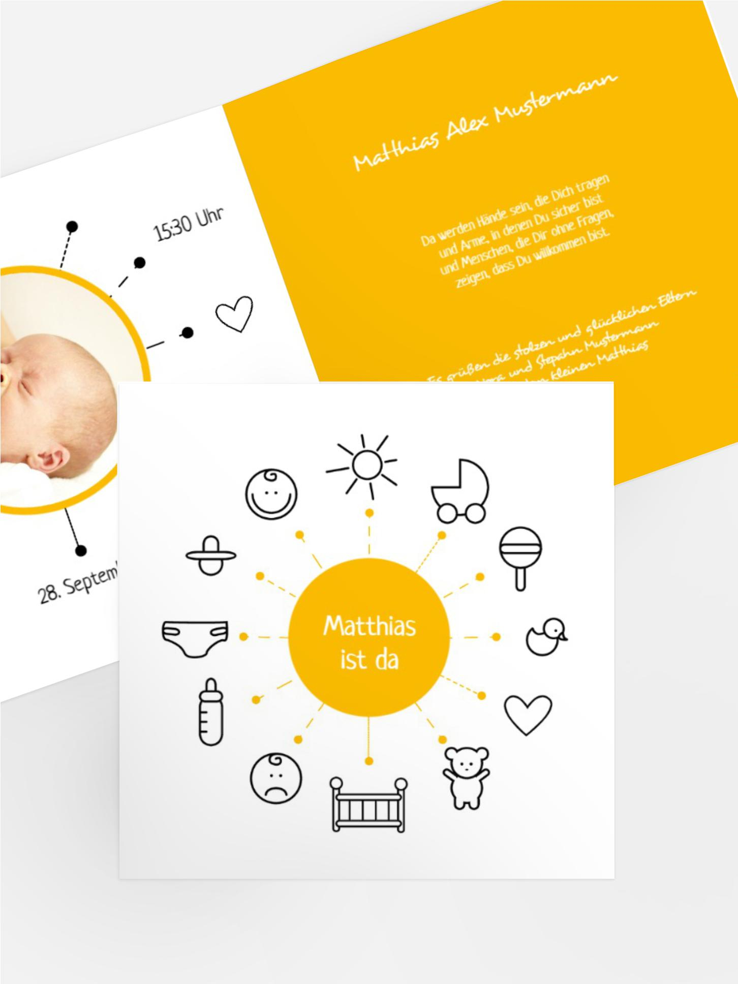 Grußkarte Geburt babytime