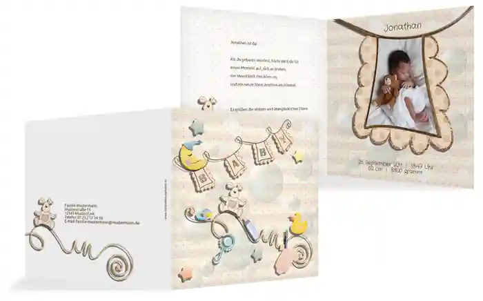 Geburtskarte Babyelements