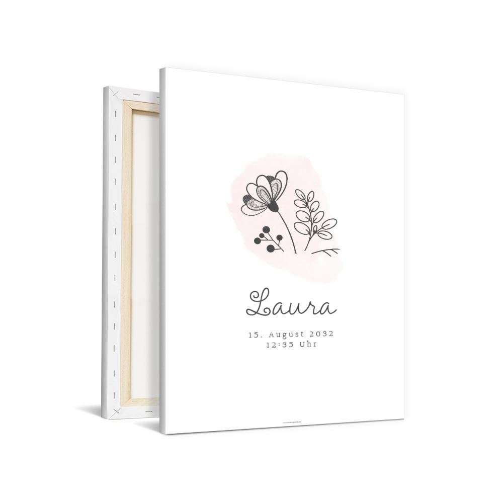 Wandbilder Baby Konturblumen