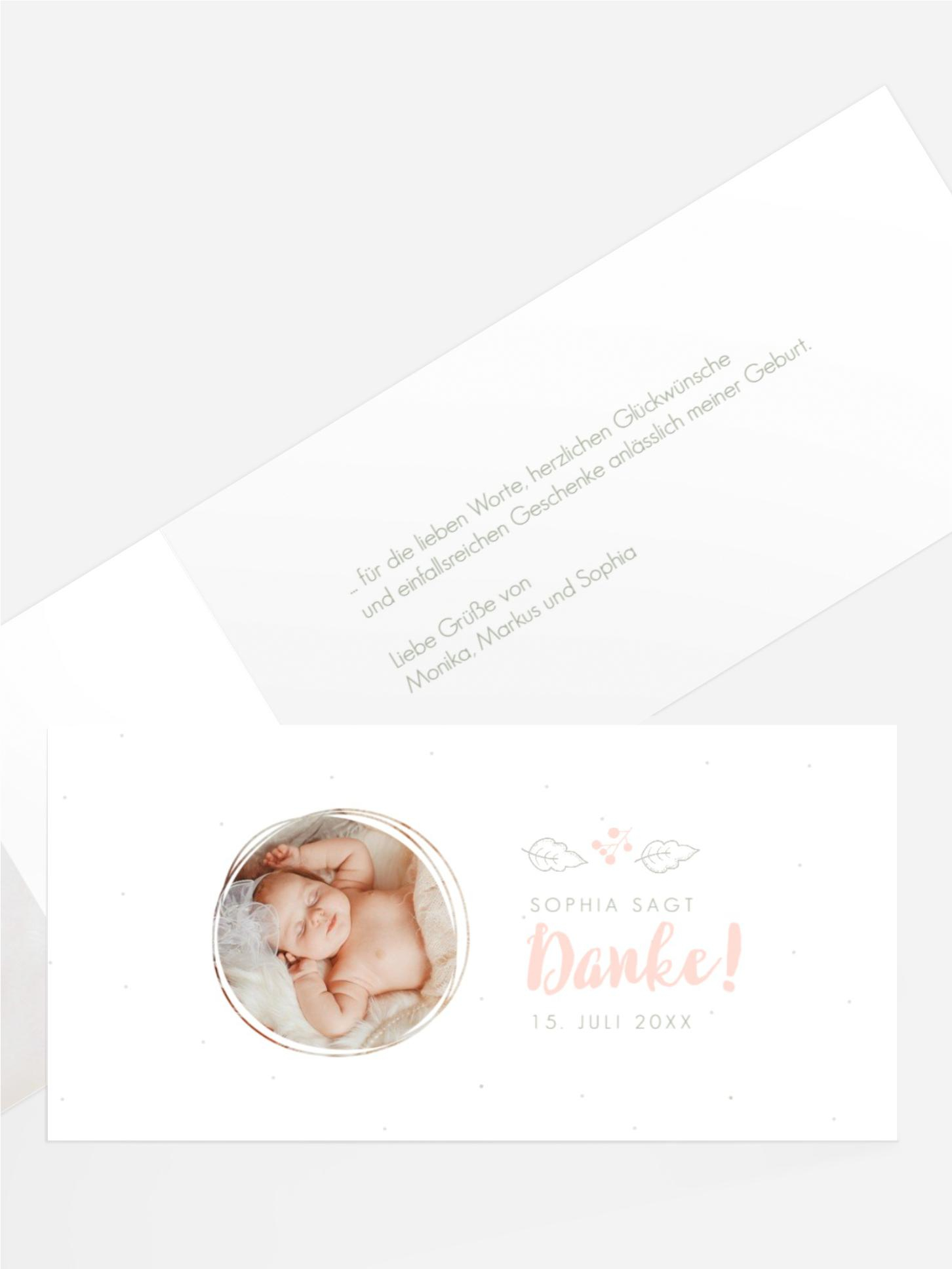 Baby Dankeskarte Wildblumenwiese