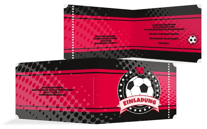 Geburtstag Einladungskarte Fussballstar 18 Geburtstag Einladungskarte Fussballstar 18