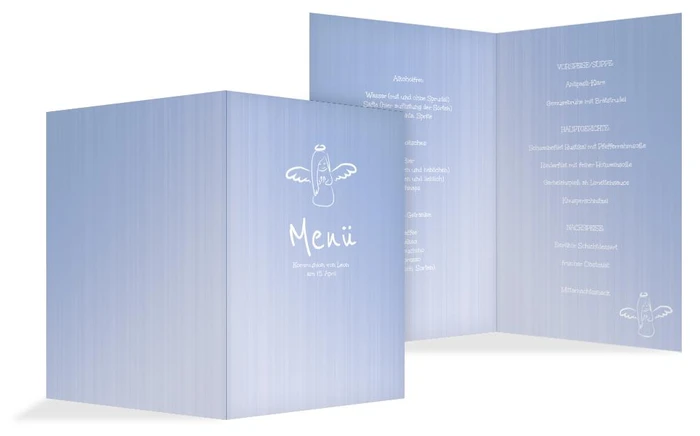 Menükarte Kommunion Angel Menükarte Kommunion Angel