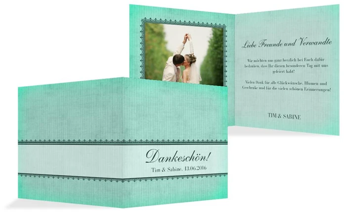 Dankeskarte Vintage Spitzenbordüre