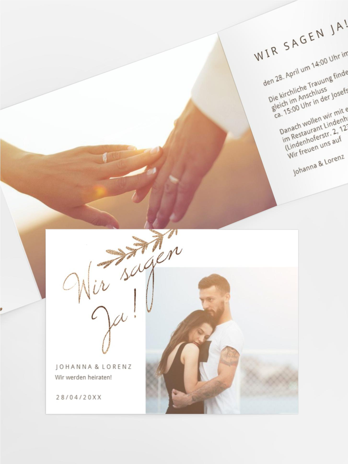 Hochzeitseinladung Goldenes Gestrüpp