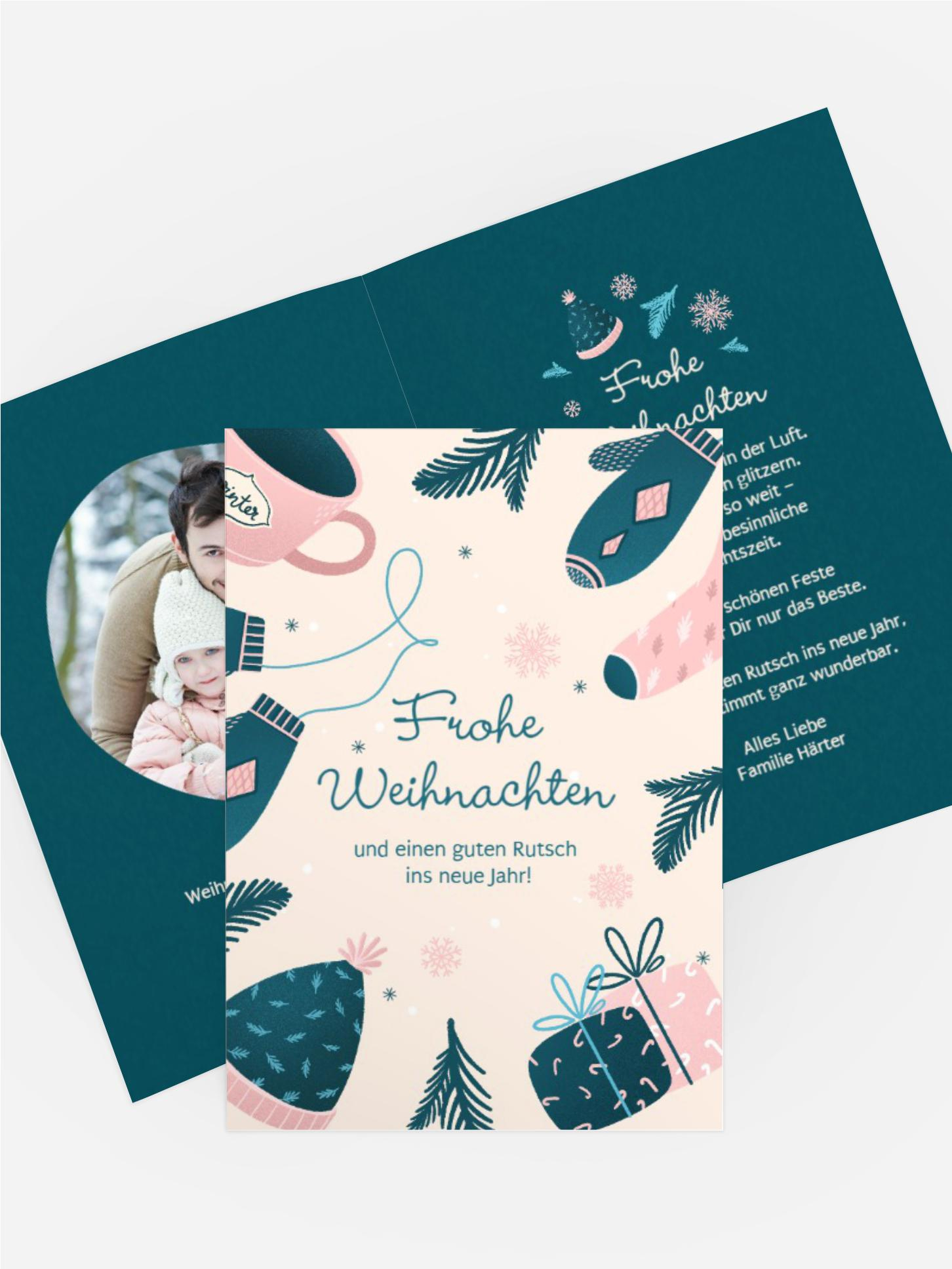 Weihnachtsgrußkarte Pastellige Winterzeit