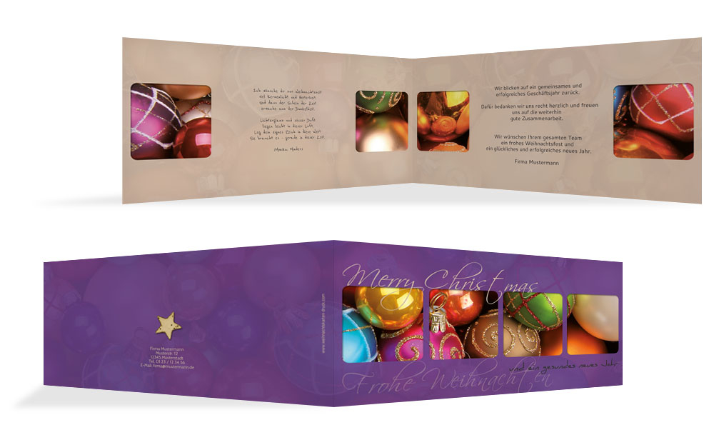 Weihnachtsgrußkarte Geschäftlich Christbaumkugeln Weihnachtsgrußkarte Geschäftlich Christbaumkugeln