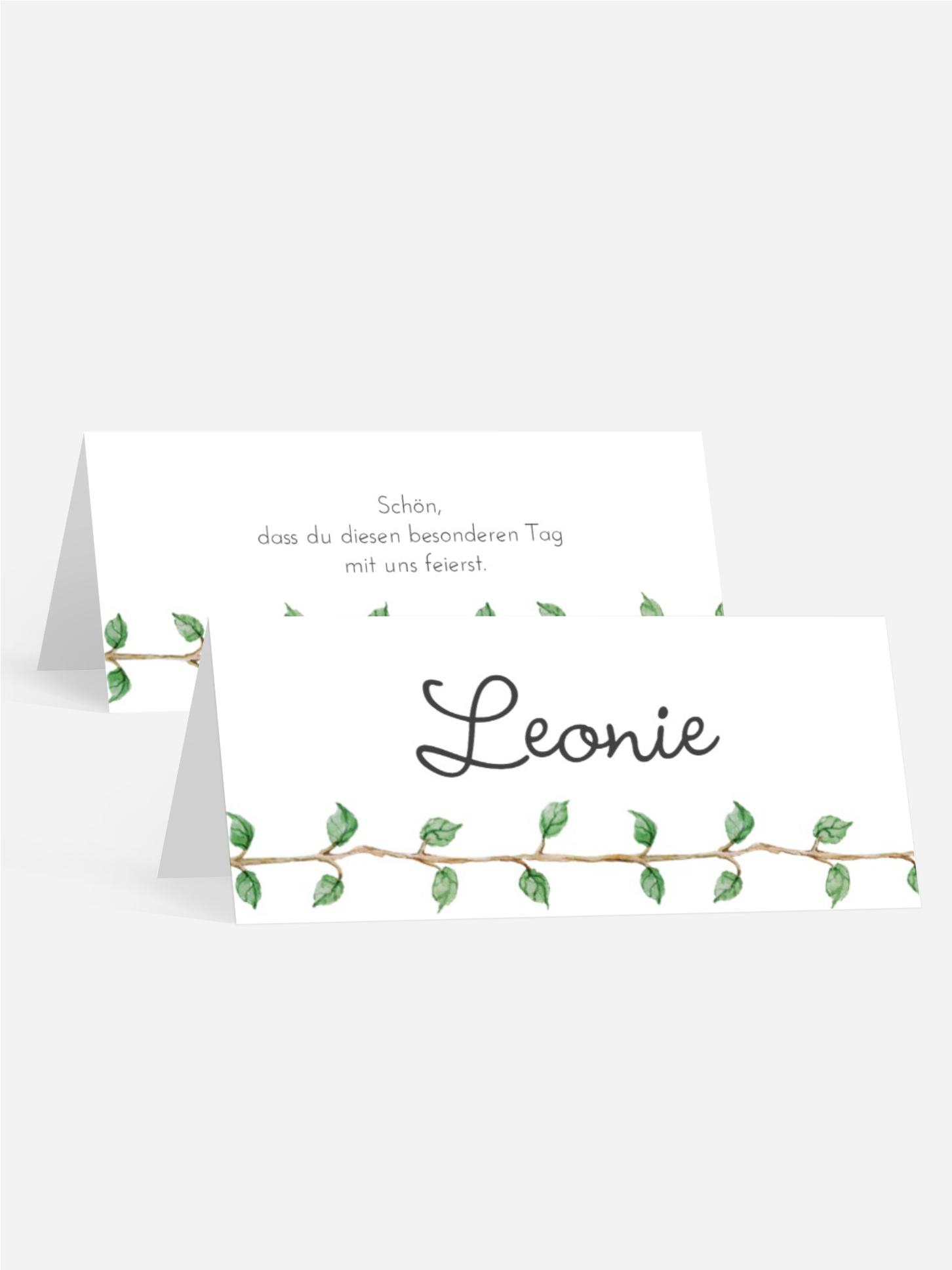 Tischkarte Blumenranke