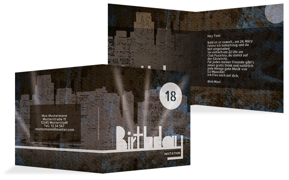 Einladung zum 18. Geburtstag City Lights 18 Einladung zum 18. Geburtstag City Lights 18
