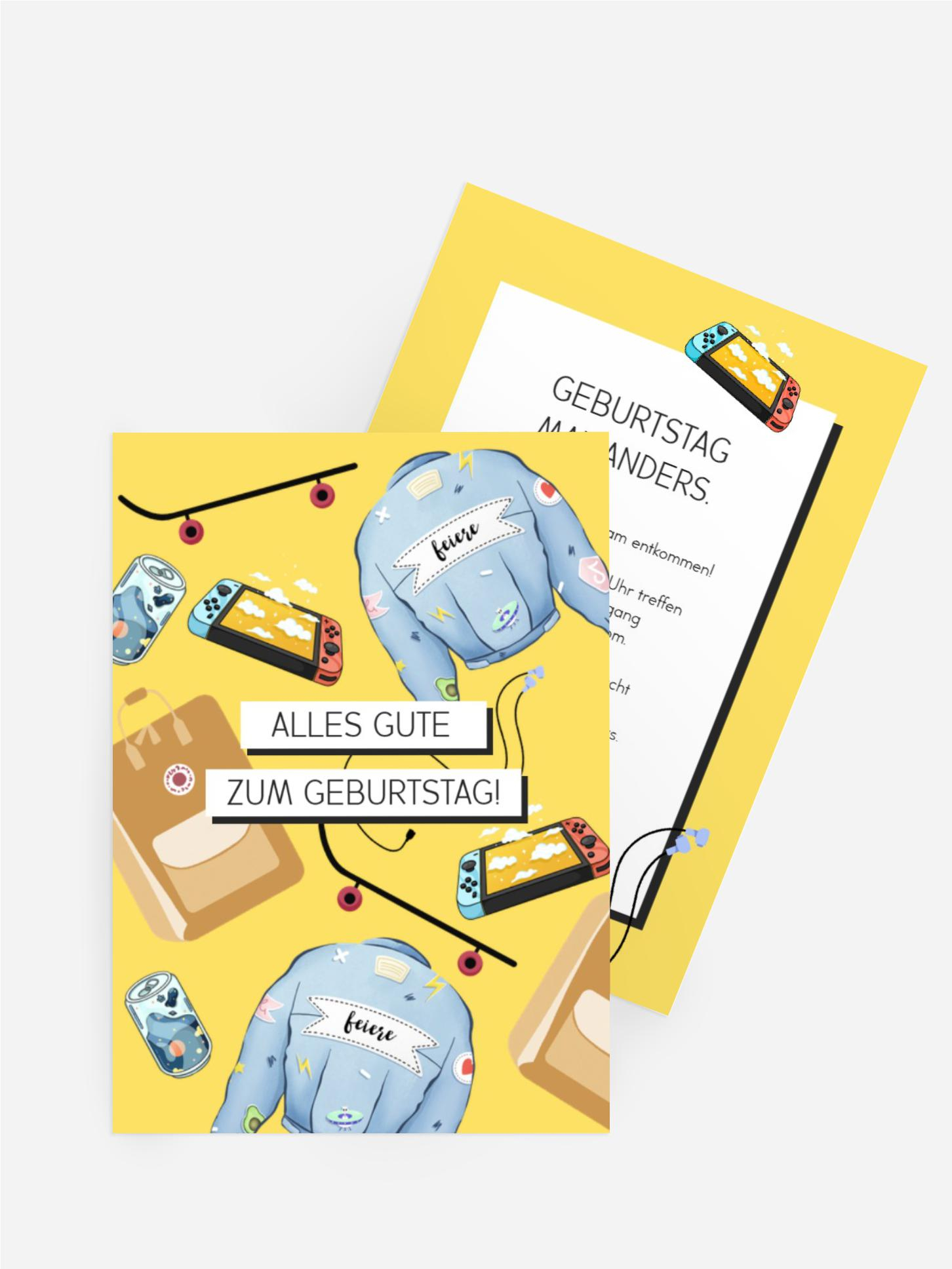 Jugendliche Geburtstagseinladung Chaos im Zimmer