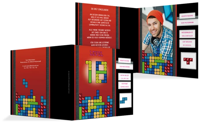 Einladung zum 18. Geburtstag 8bit Game 18 Foto Einladung zum 18. Geburtstag 8bit Game 18 Foto