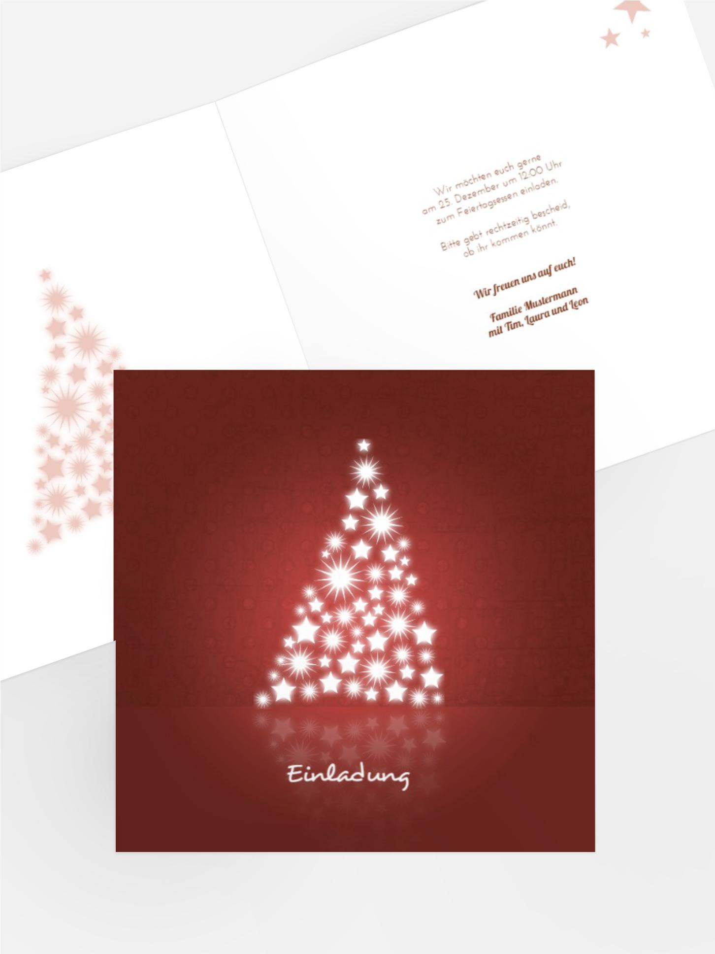 Weihnachtseinladung Privat Spiegelbaum
