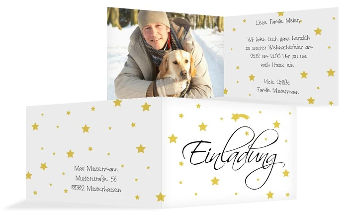 Foto Weihnachtseinladung Sterne