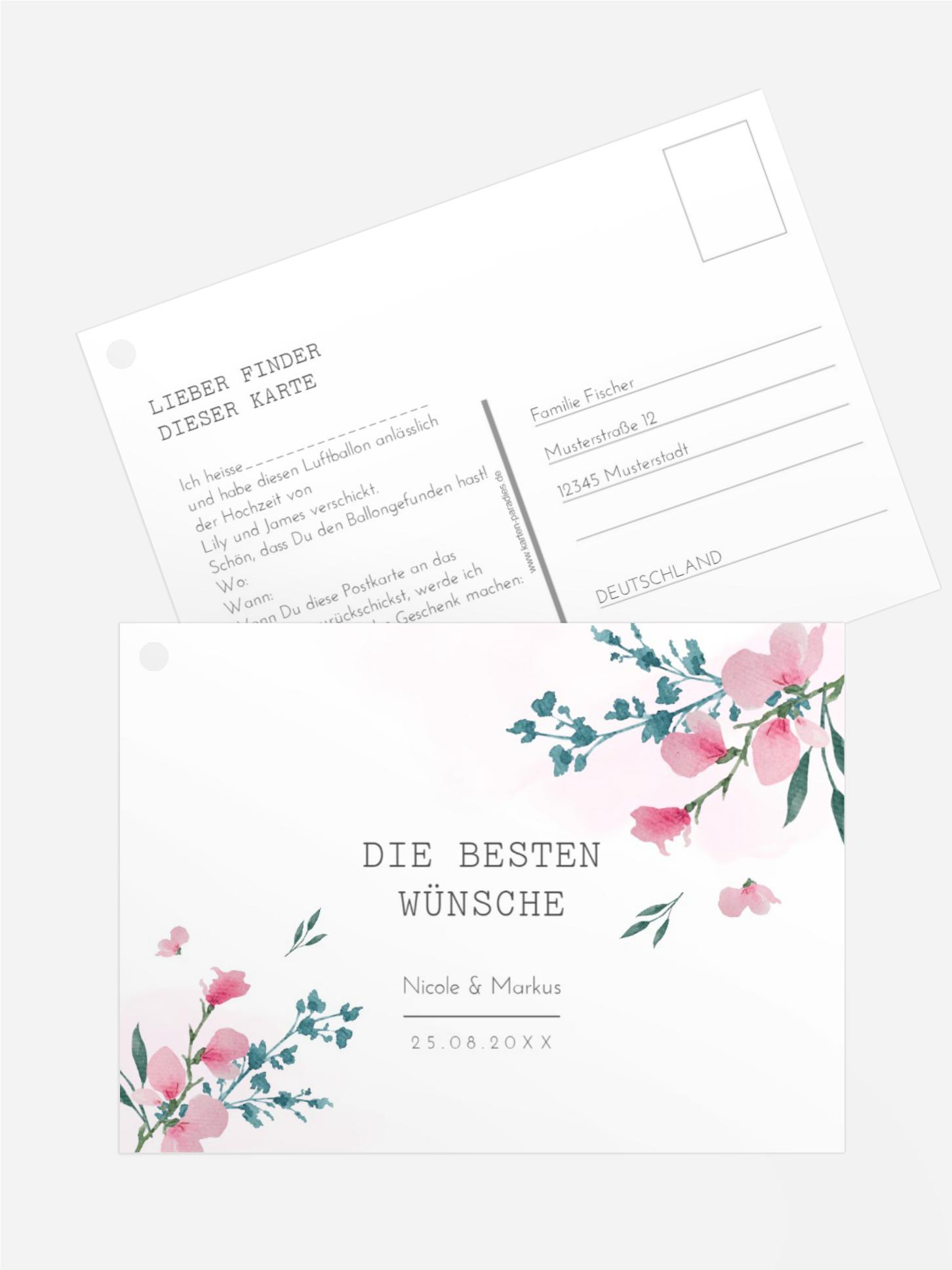 Ballonflugkarte Sträußchen