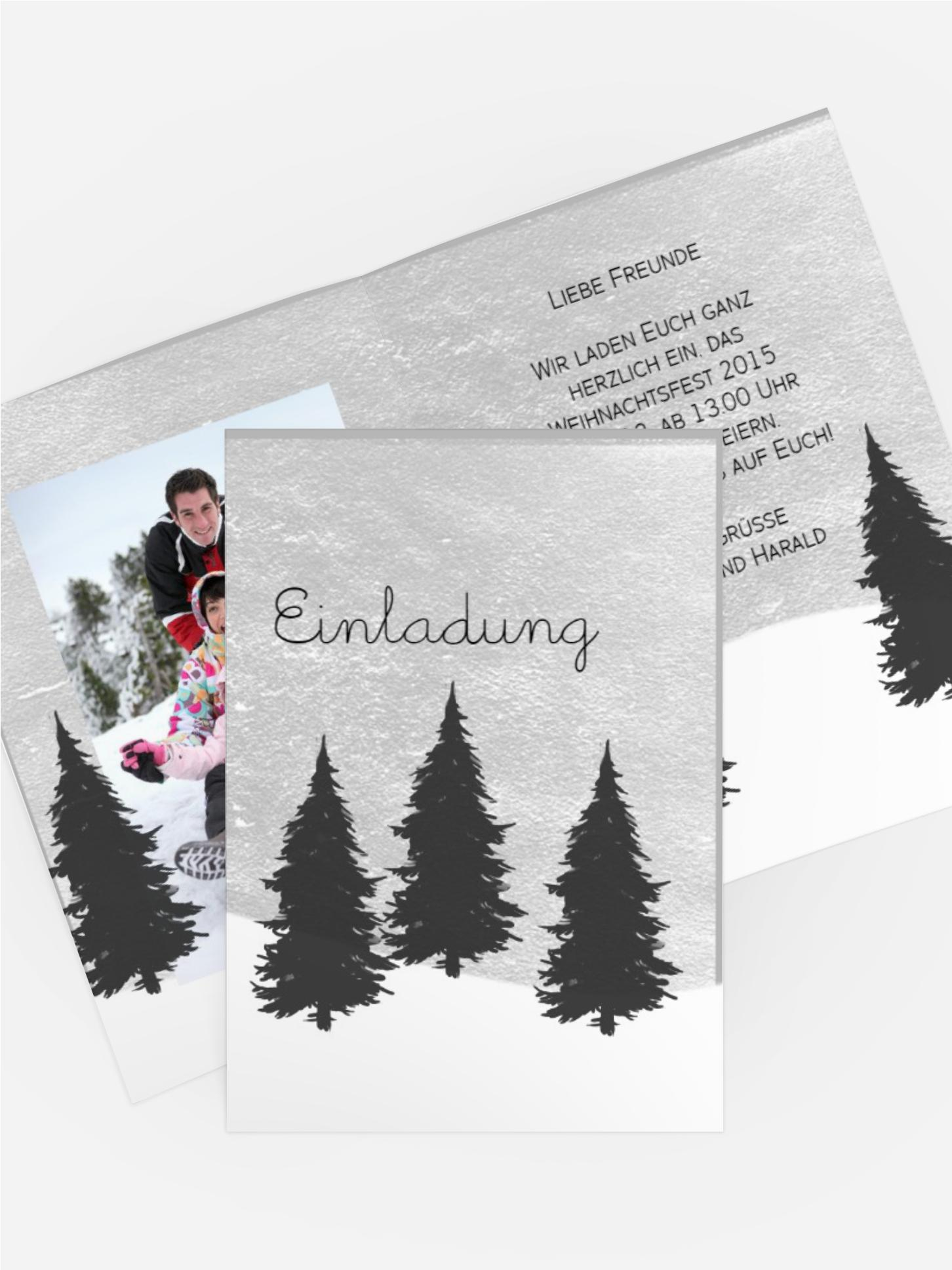 Foto Weihnachtseinladung Winterwald