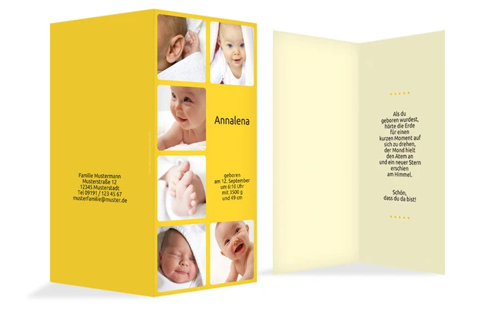 Karte zur Geburt Album Karte zur Geburt Album