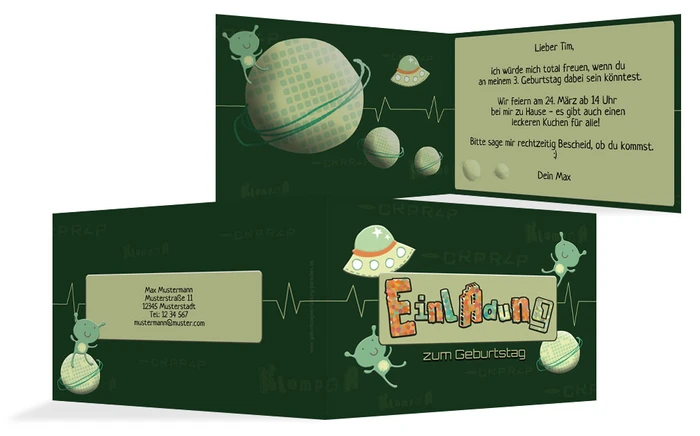 Geburtstagseinladung Up In Space