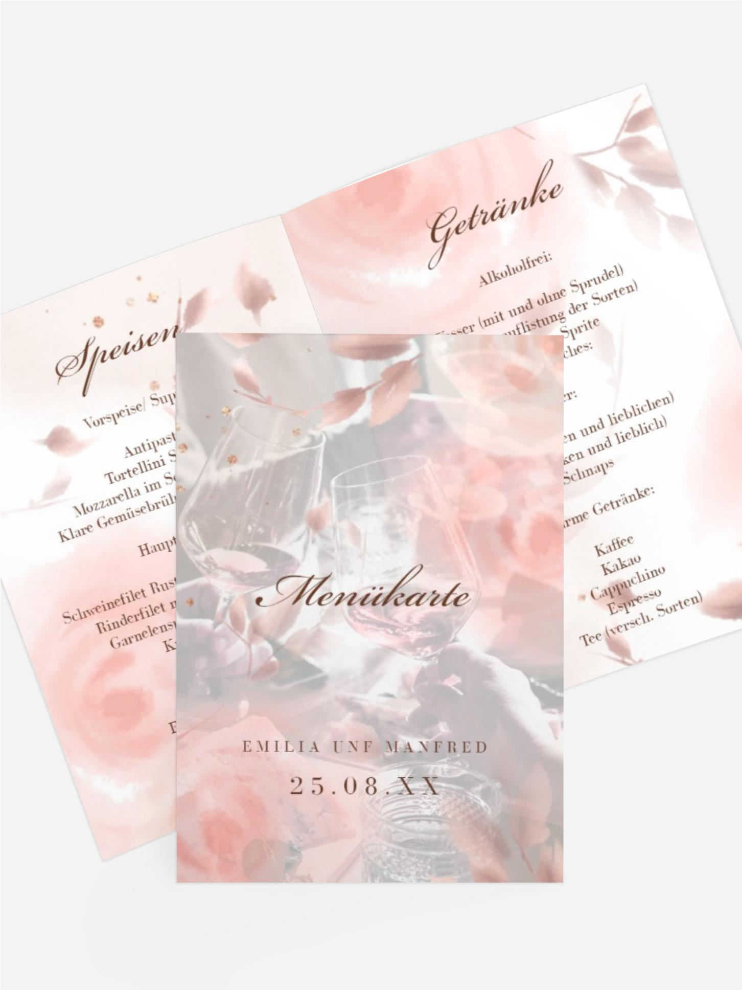 Menükarte Aquarall Natur