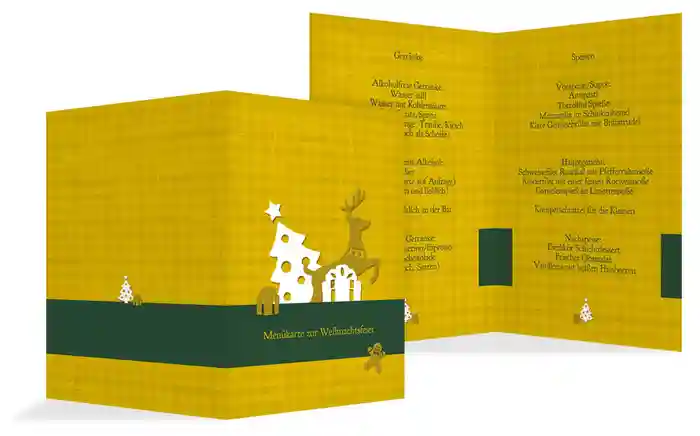 Menükarte Weihnachten Geschenke
