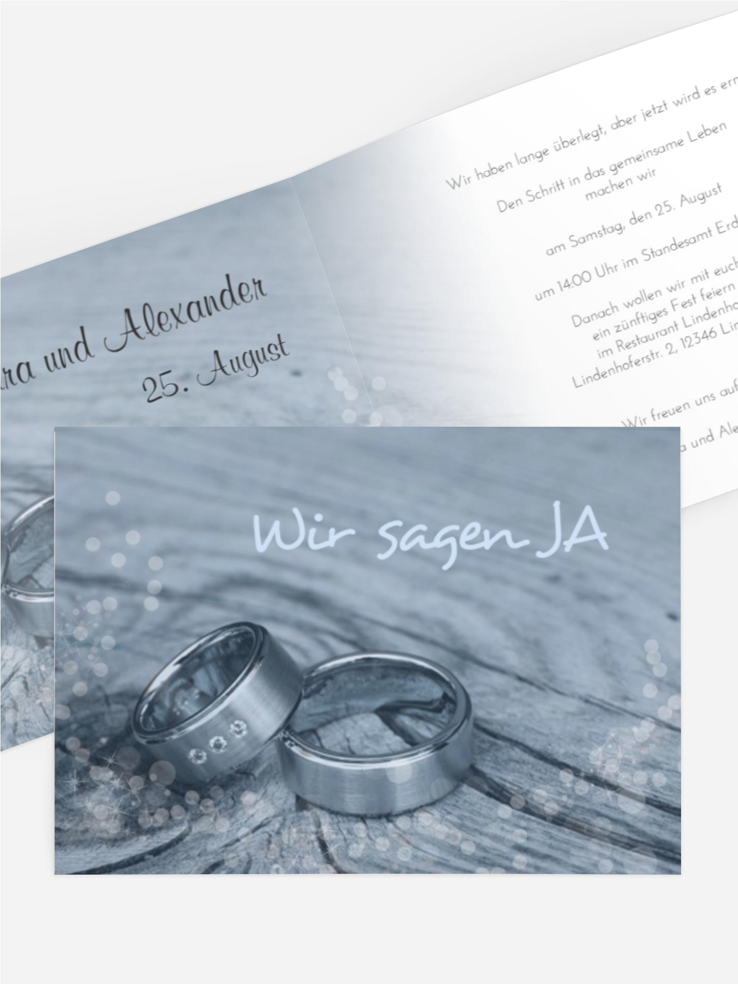 Einladungskarte Hochzeit Eheringe