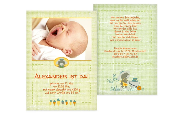 Karte zur Geburt Paper Karte zur Geburt Paper
