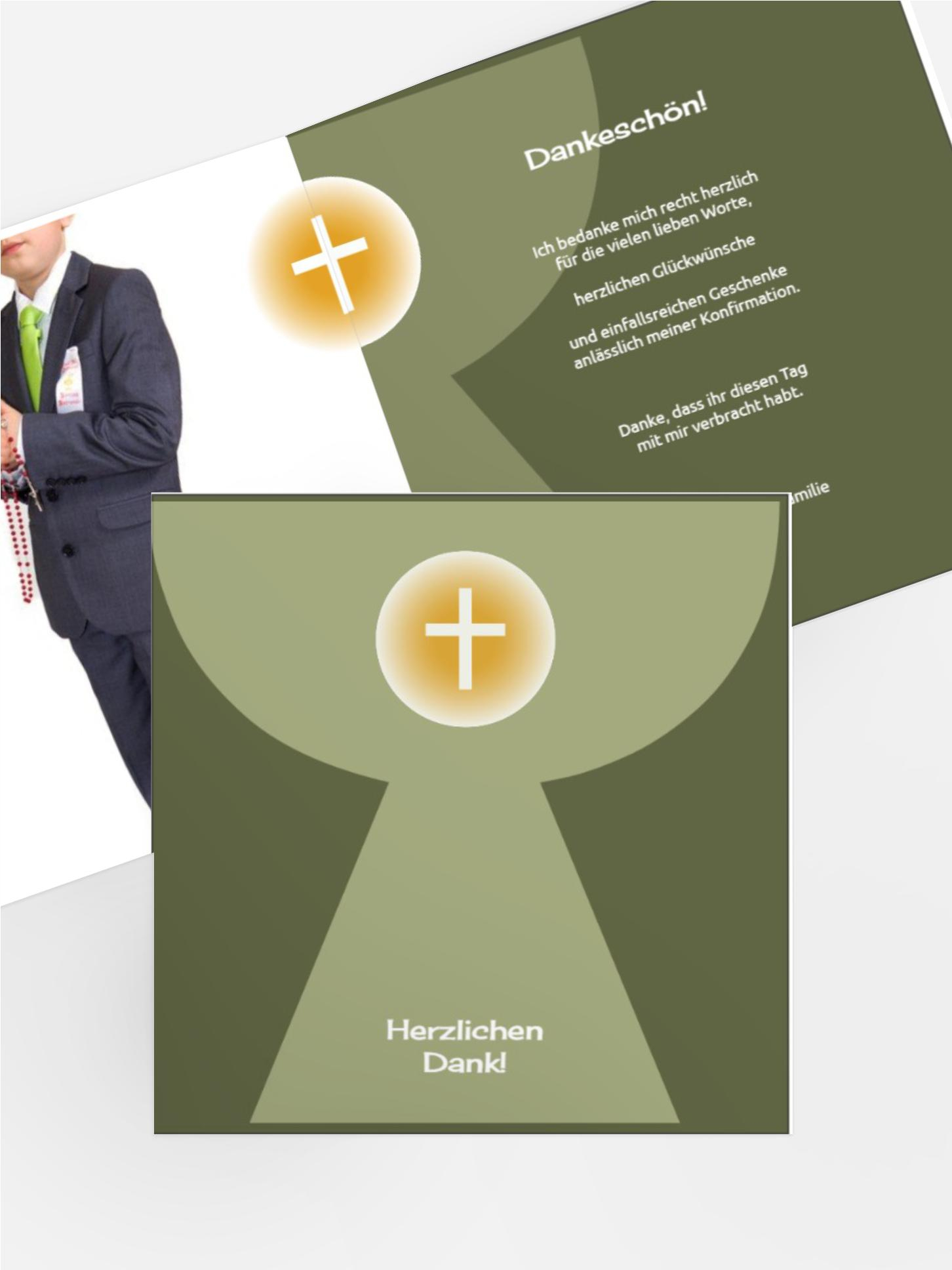 Konfirmation Dankeskarte Kelch mit Hostie
