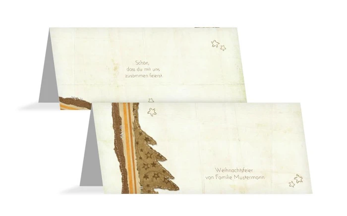 Weihnachts Tischkarte Stoffbaum Weihnachts Tischkarte Stoffbaum