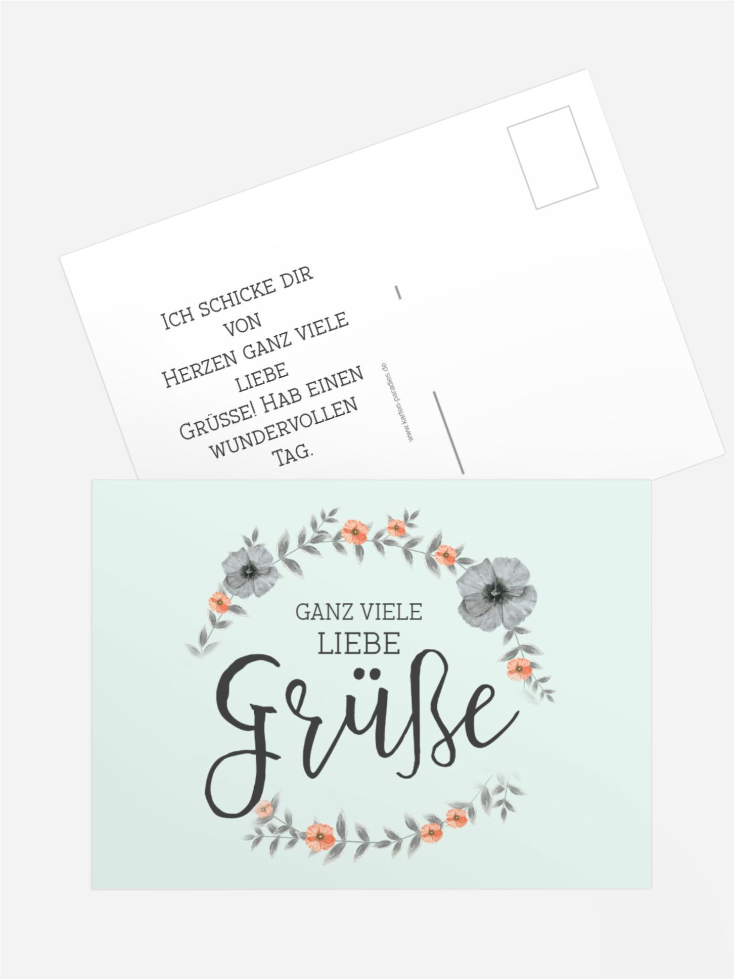 Spruchkarte Liebe Grüße