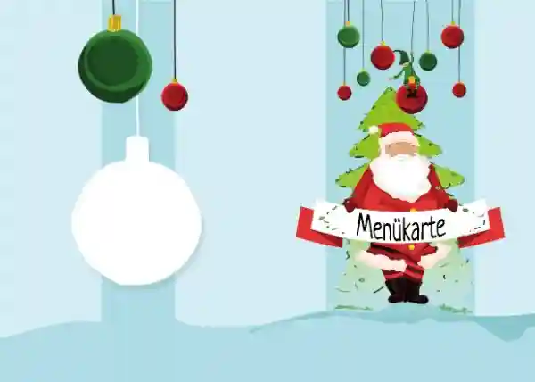 Weihnachtsmenükarte Wichtel