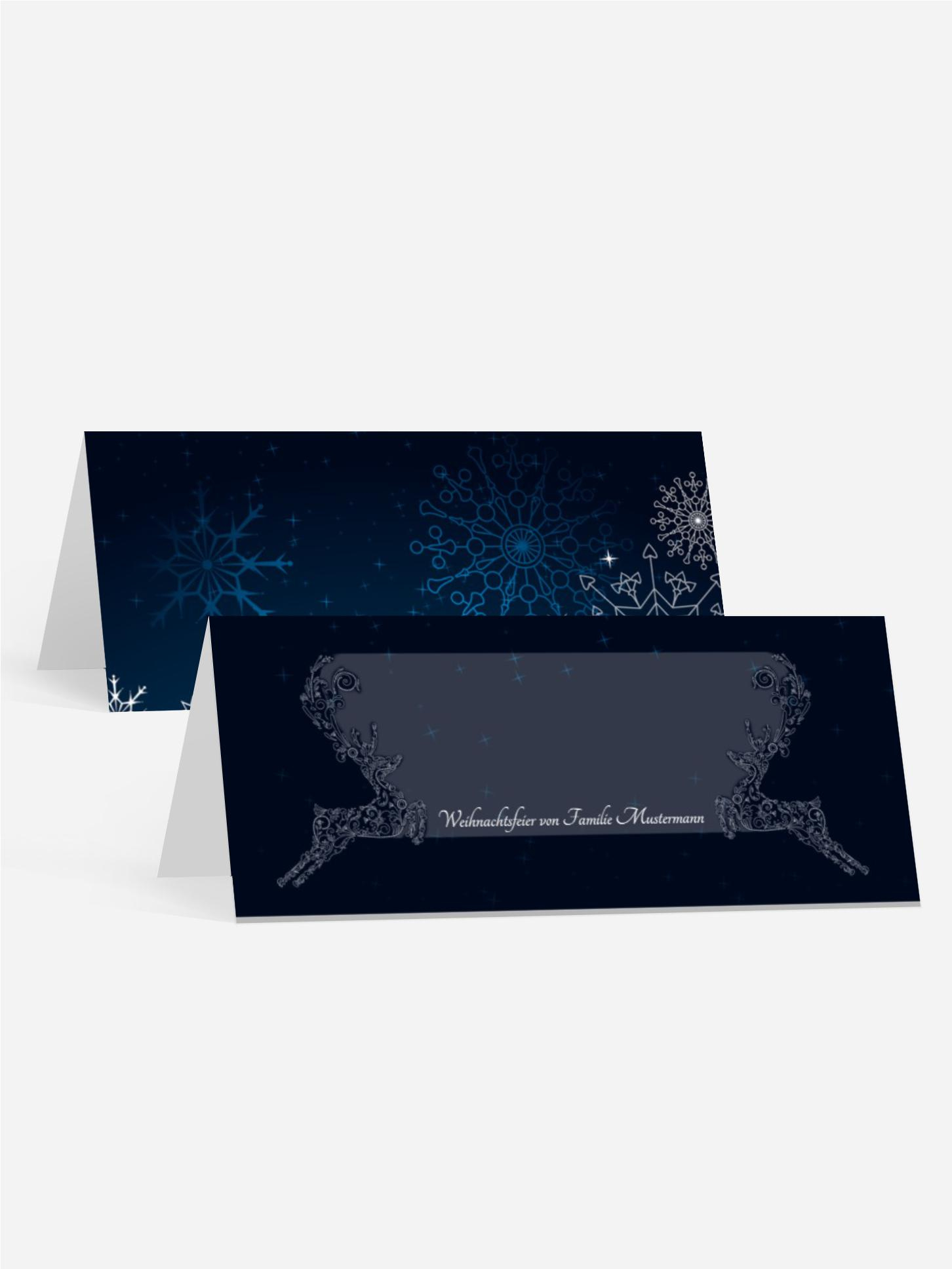Weihnachtstischkarte Schnörkelhirsch