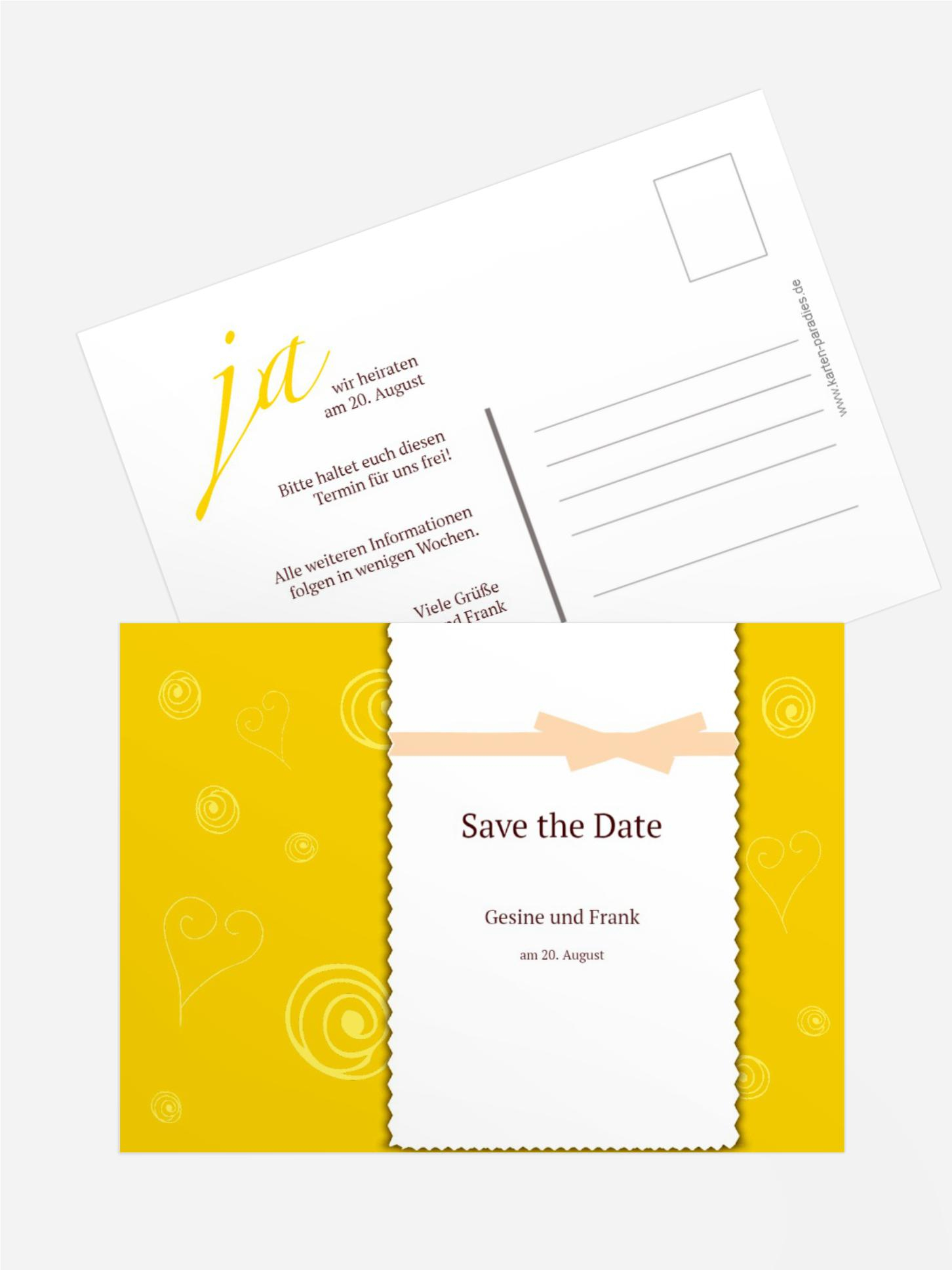 Save the Date Curly Hearts