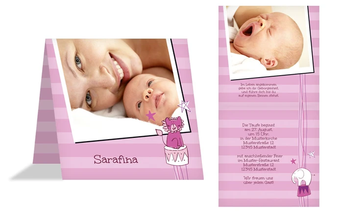 Einladungskarte Taufe Leo