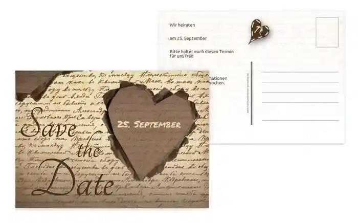 Save the Date Karte Herzensgedicht