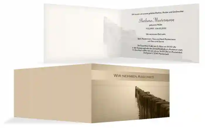 Trauerkarte Steg quer